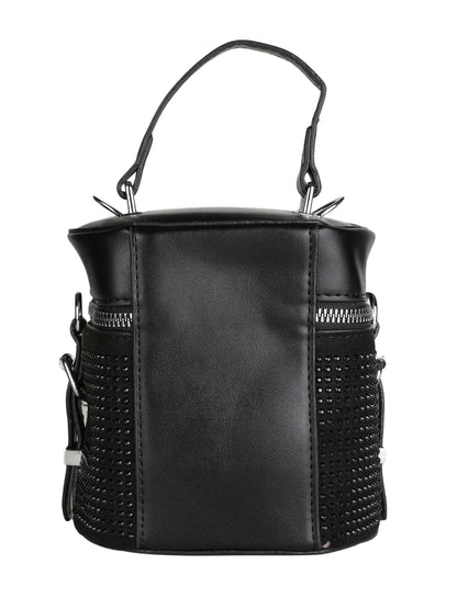 MINI WESST Black Party Ethnic Motifs Handheld Bag(MWHB174BL)