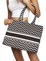 Multi Color zig zag tote bag