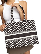 Multi Color zig zag tote bag