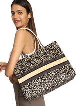 Multi Color leopard print tote bag