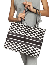 Multi Color chequered tote bag