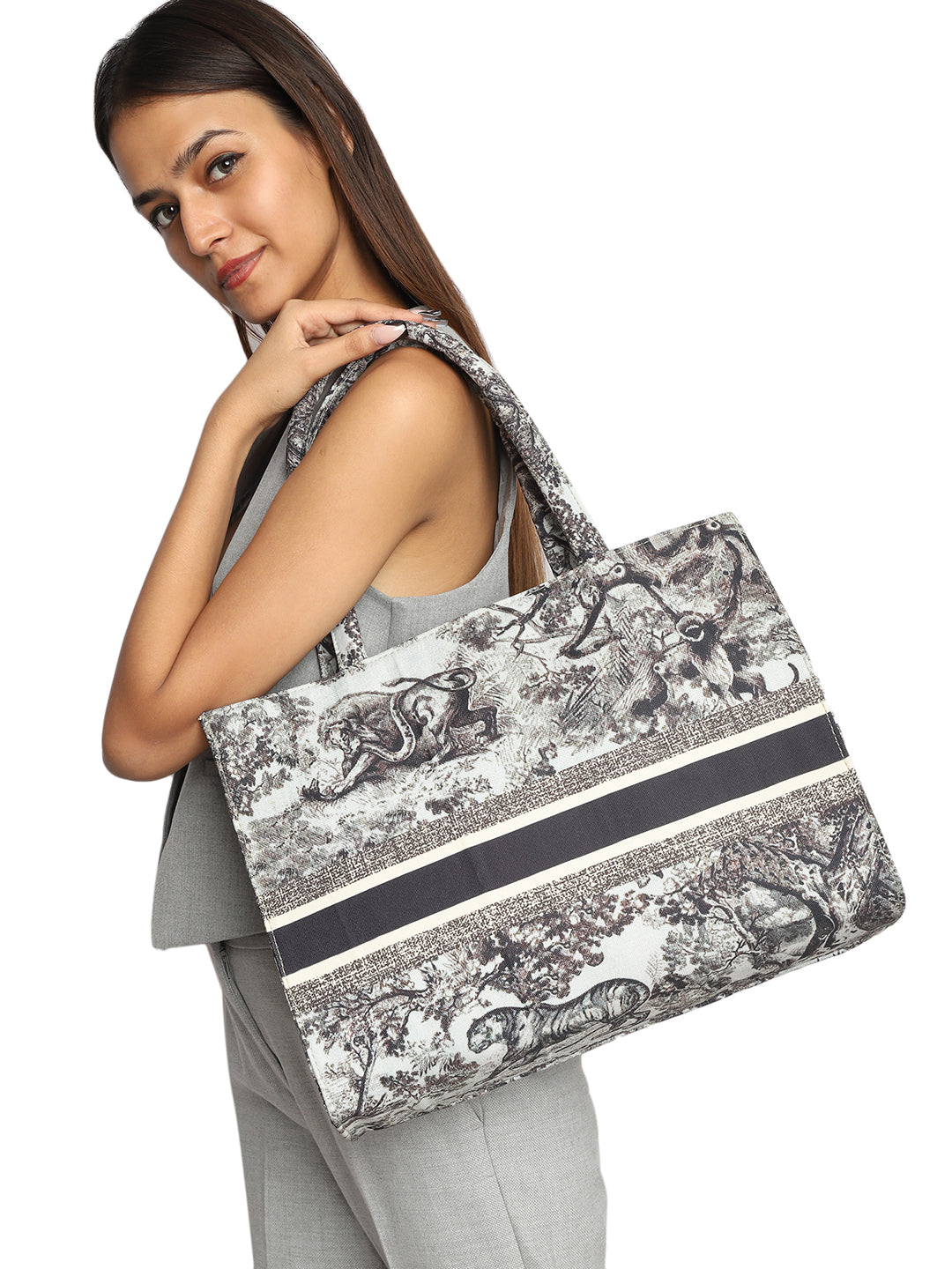 Women's Graphic Printed Canvas Tote Bag(MWCUS025)