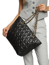 Black Solid Shoulder Bag