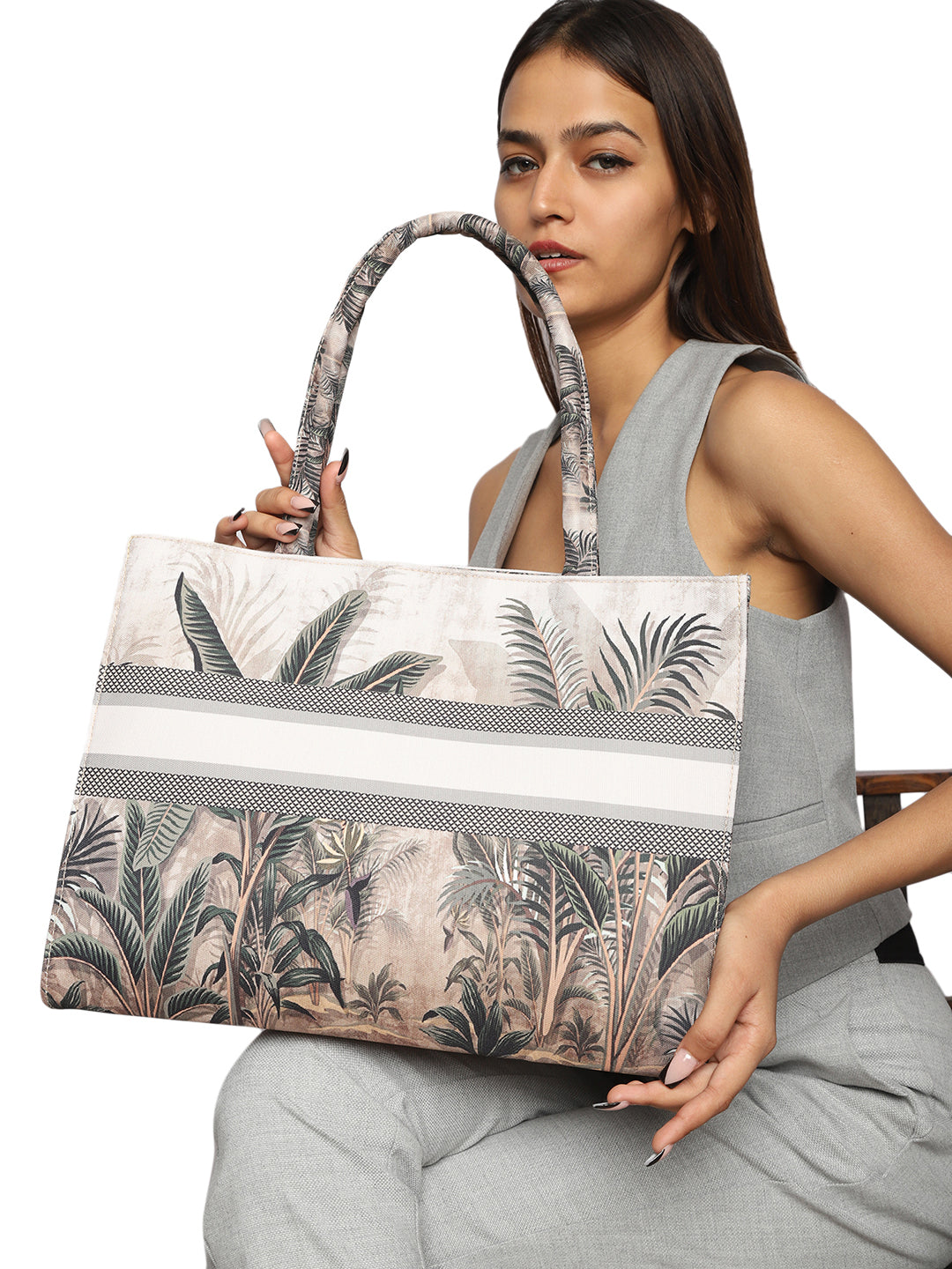 Women's Graphic Printed Canvas Tote Bag(MWCUS014)