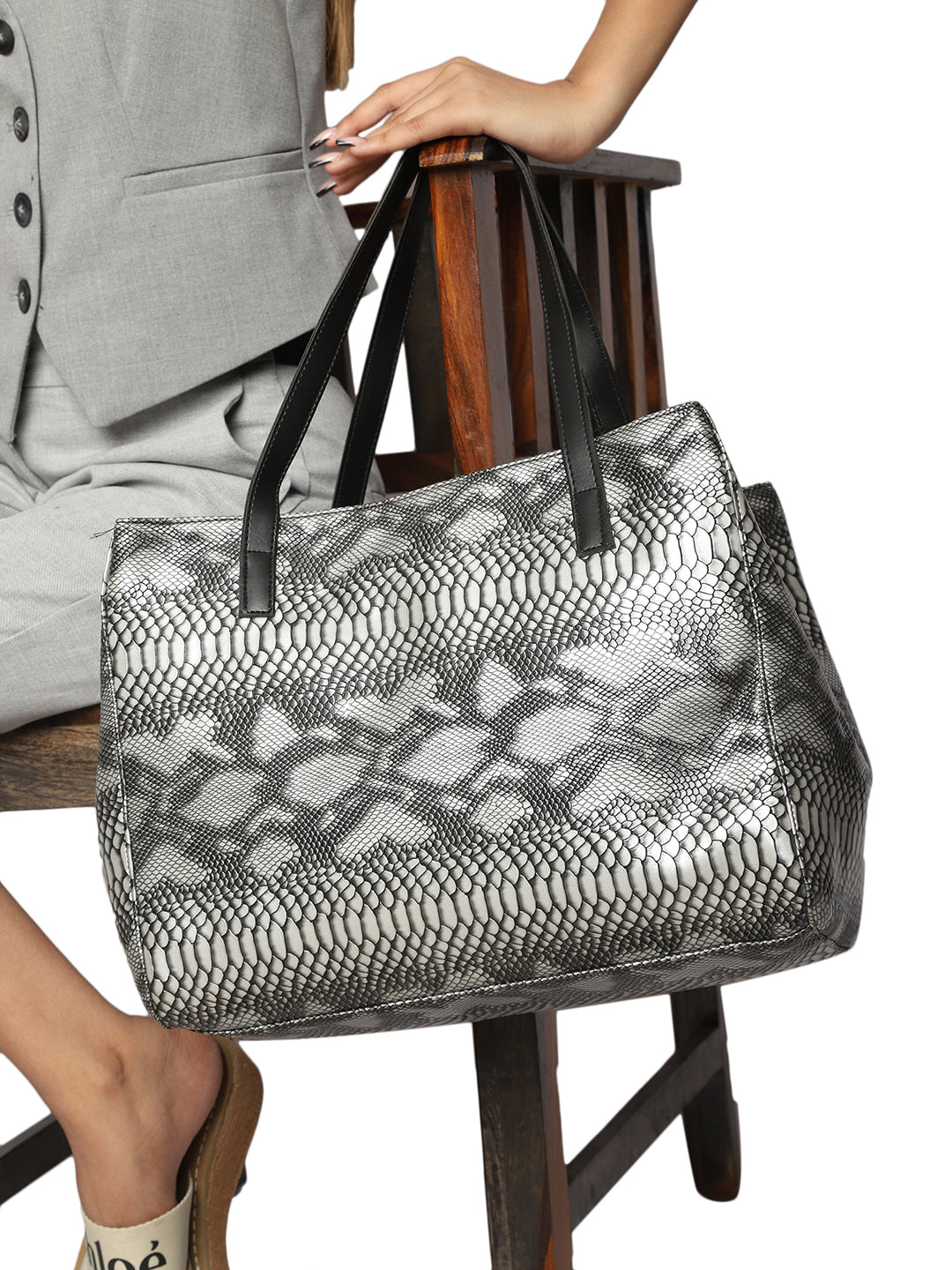 Mimosa Statement Grey Tote Bag