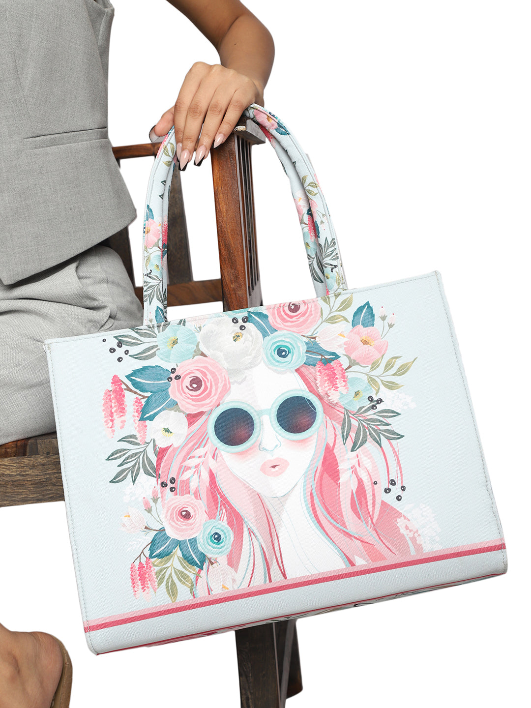 Women's Graphic Printed Canvas Tote Bag(MWCUS019)