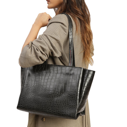 MINI WESST Women's Black Handbags(MWHB065BL)