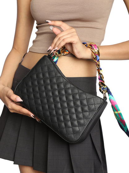 MINI WESST Black Solid Sling Bag(MWHB235BL)