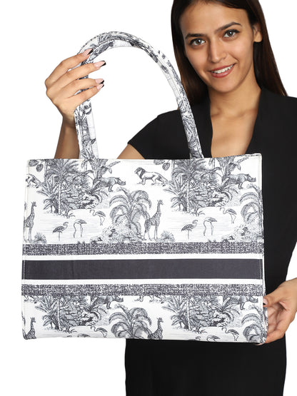 Women's Graphic Printed Canvas Tote Bag(MWCUS018)