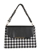 Black Casual Checked Handheld Bag