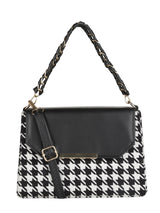 Black Casual Checked Handheld Bag