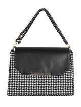 Black Casual Checked Handheld Bag