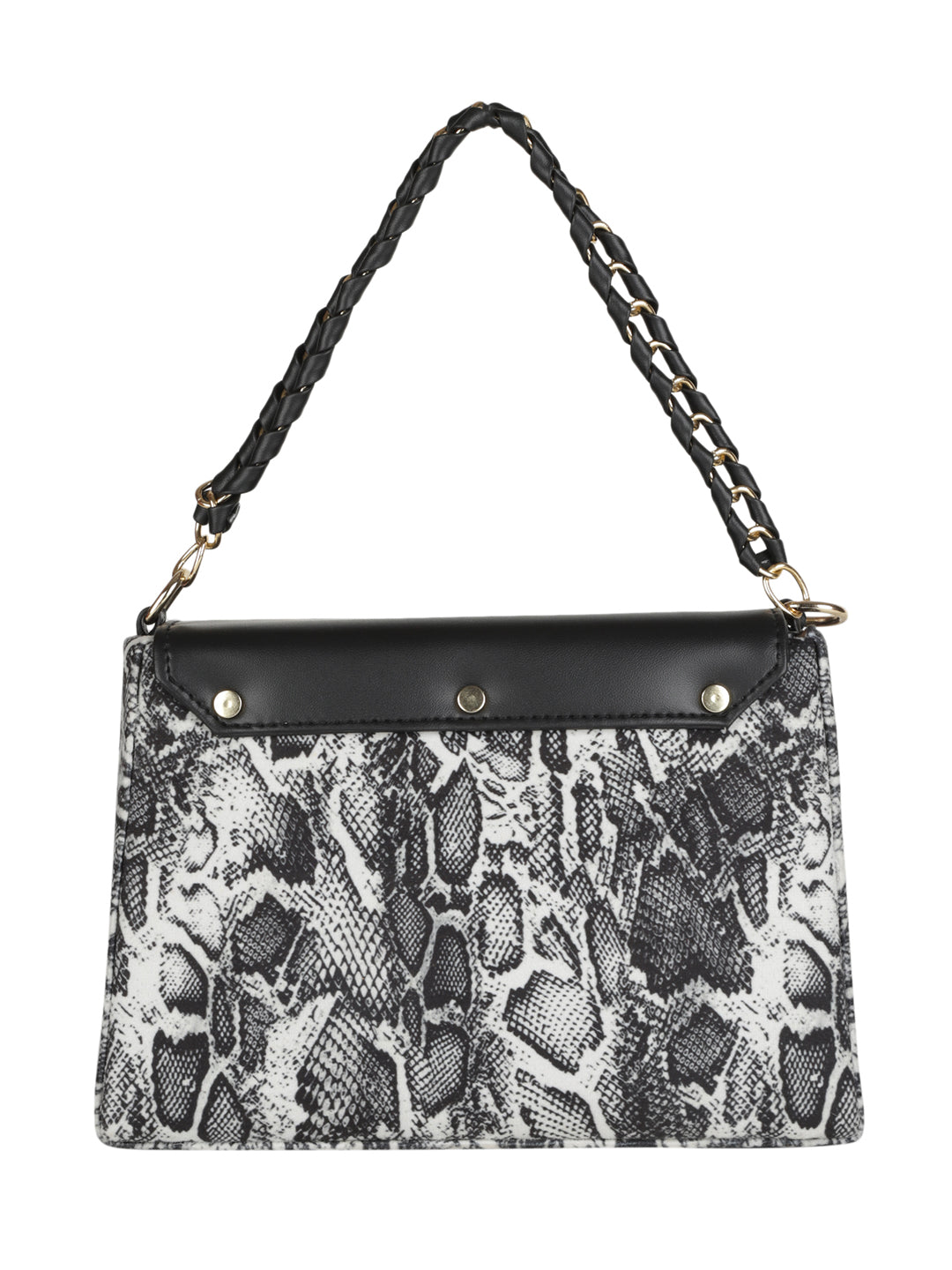 MINI WESST Black Casual Graphic Handheld Bag(MWHB180PR)