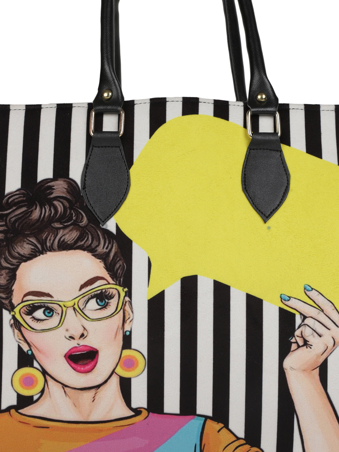 Quirky totes MINI WESST Multi Casual Graphic Tote Bag(MWTB063PR)