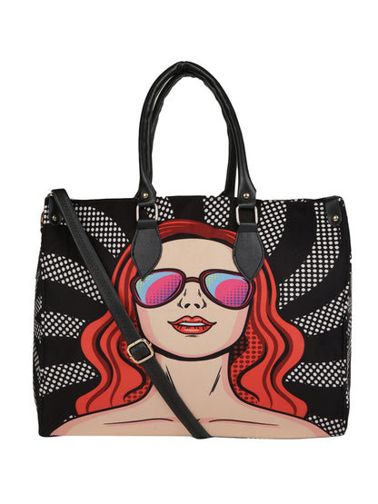Quirky totes MINI WESST Multi Casual Graphic Tote Bag(MWTB066PR)