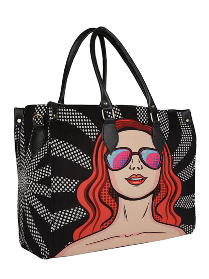 Quirky totes MINI WESST Multi Casual Graphic Tote Bag(MWTB066PR)