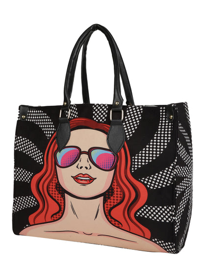 Quirky totes MINI WESST Multi Casual Graphic Tote Bag(MWTB066PR)