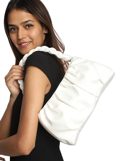 MINI WESST White Solid Handheld Bag(MWHB211WT)