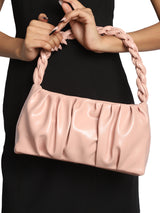 Pink Solid Handheld Bag