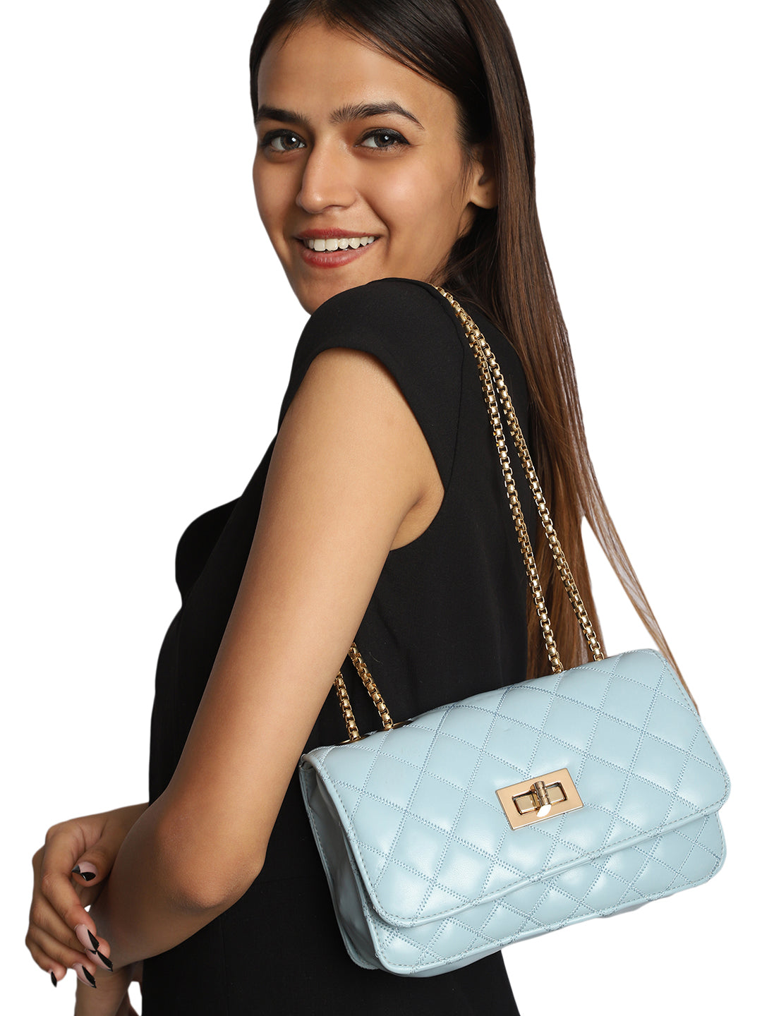 MINI WESST Blue Solid Sling Bag(MWHB220BB)