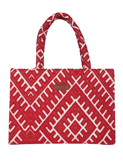 MINI WESST Red Graphic Tote Bag(MWTB117PR)