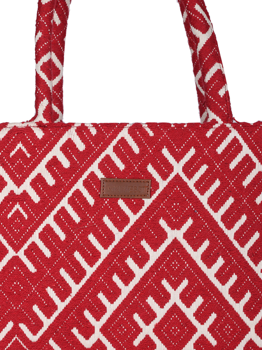 MINI WESST Red Graphic Tote Bag(MWTB117PR)