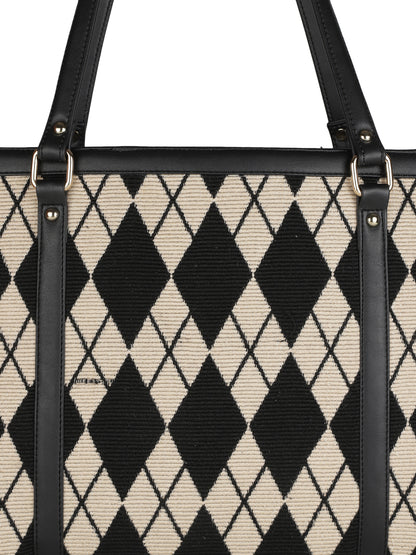 MINI WESST Beige Casual Graphic Tote Bag(MWTB071PR)
