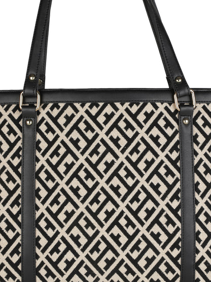 MINI WESST Beige Casual Graphic Tote Bag(MWTB072PR)