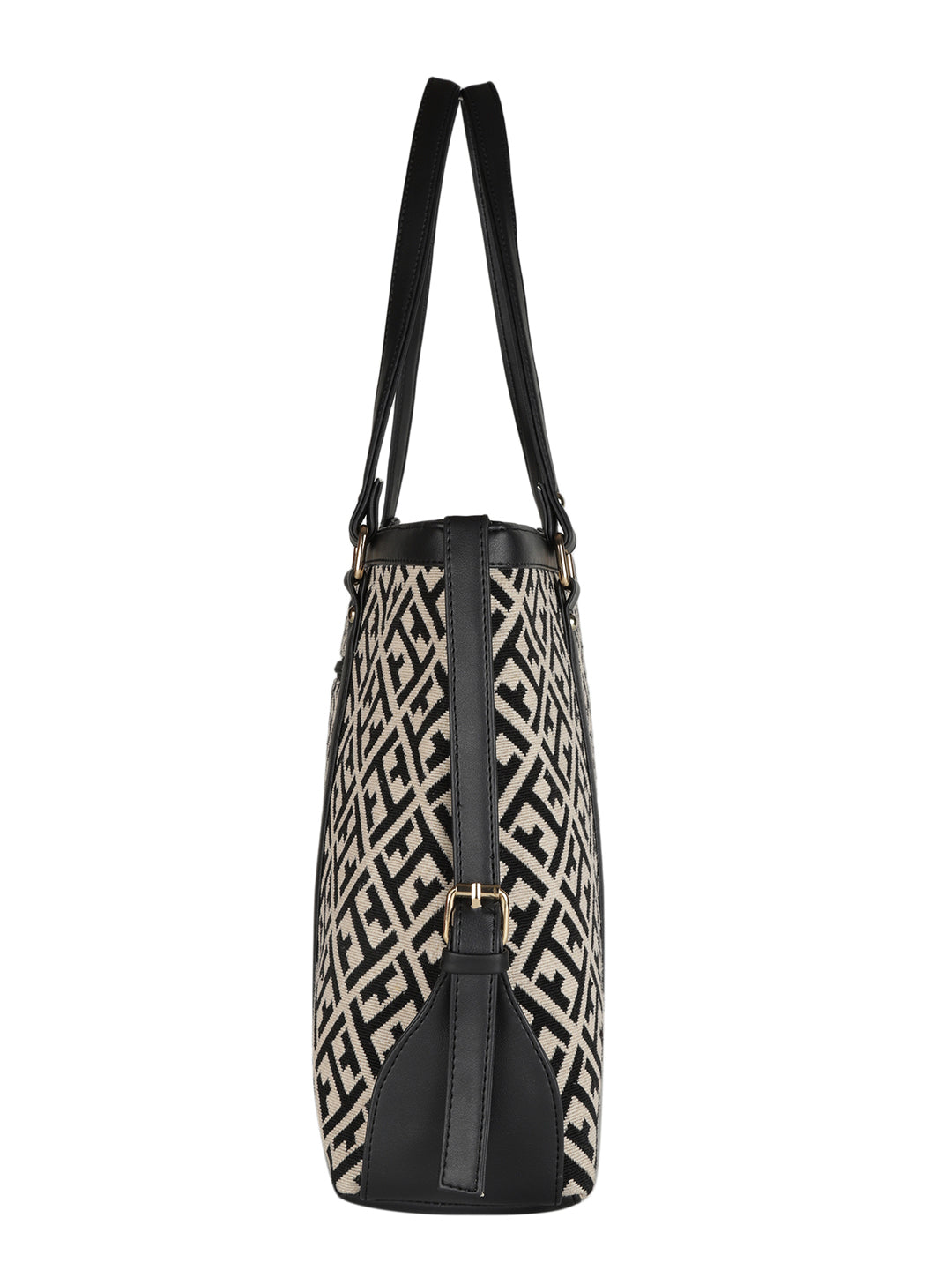 MINI WESST Beige Casual Graphic Tote Bag(MWTB072PR)