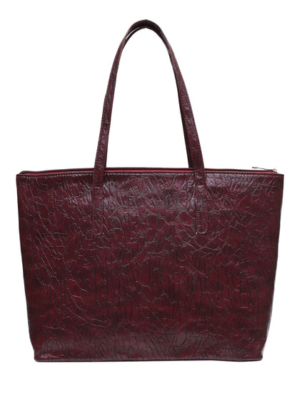LOUISE TOTE MINI WESST Maroon Casual Solid Tote Bag(MWTB077MR)