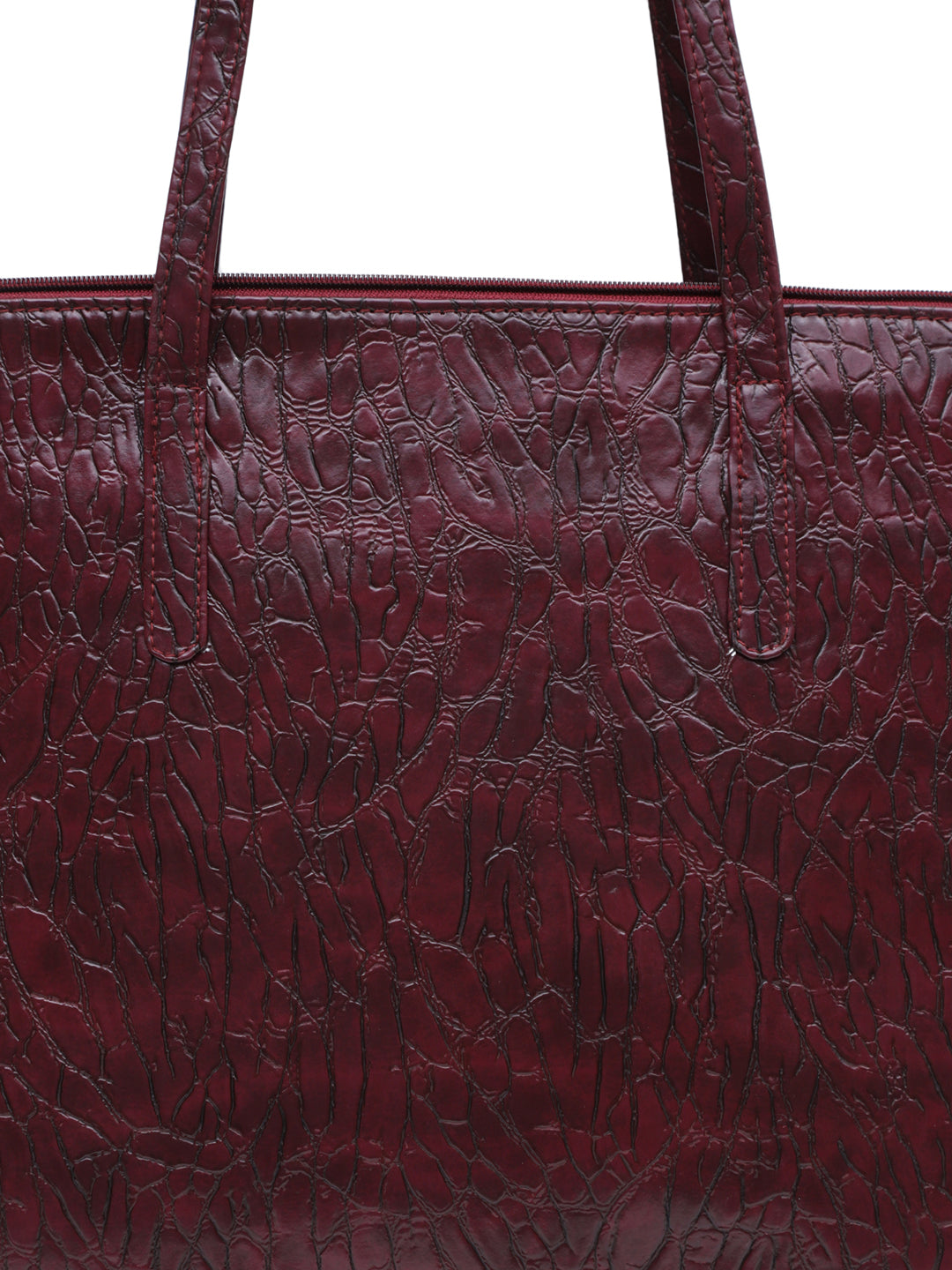 Louise Vegan Maroon Tote Bag