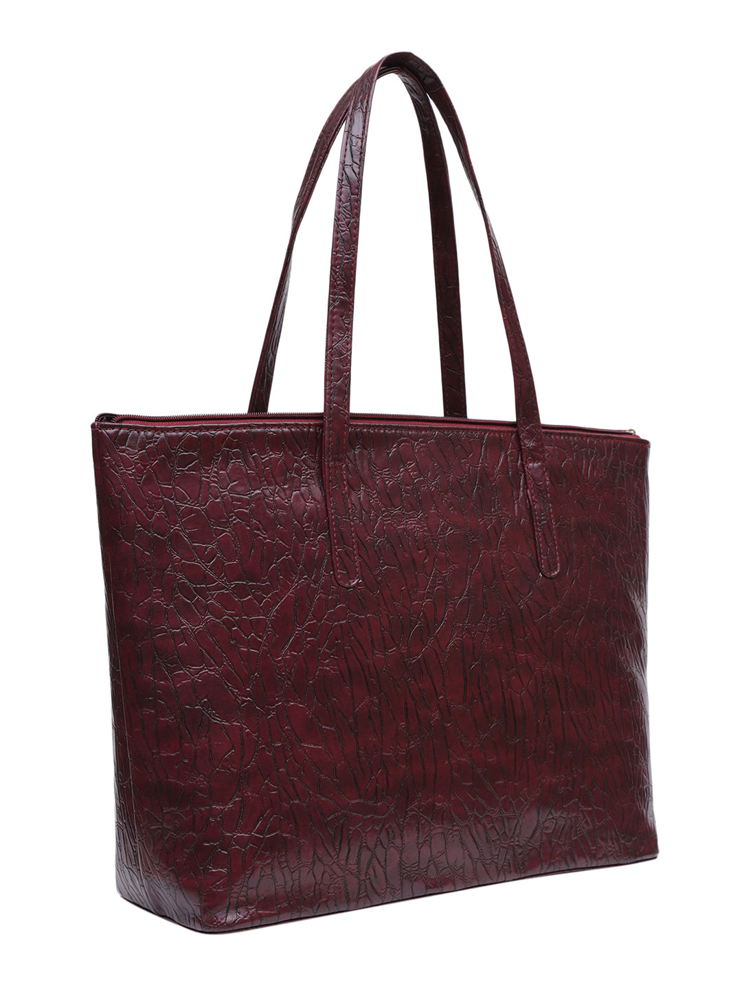 Louise Vegan Maroon Tote Bag