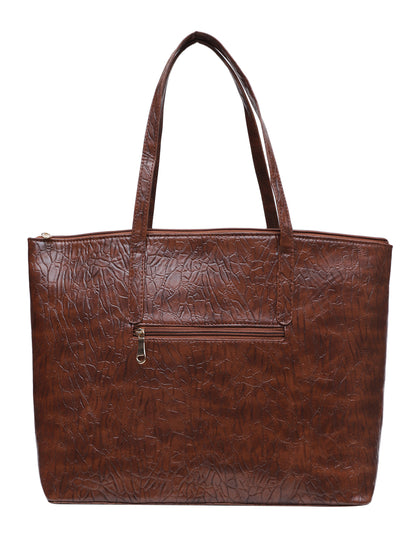 Louise tote MINI WESST Brown Casual Solid Tote Bag(MWTB078BR)