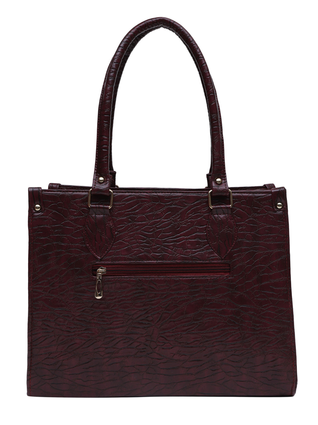 MINI WESST KAREN BAGS Maroon Casual Textured Tote Bag(MWTB083MR)