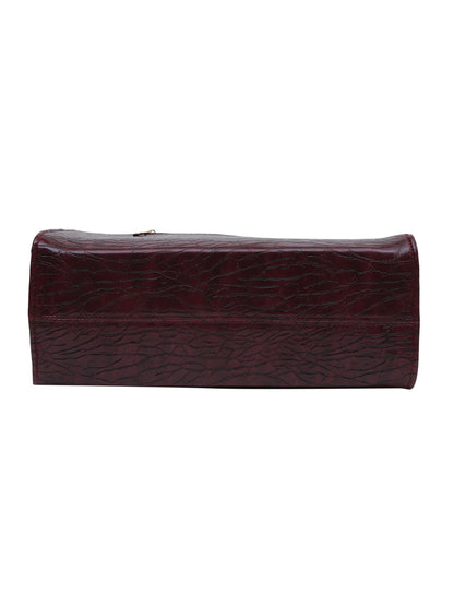 MINI WESST KAREN BAGS Maroon Casual Textured Tote Bag(MWTB083MR)