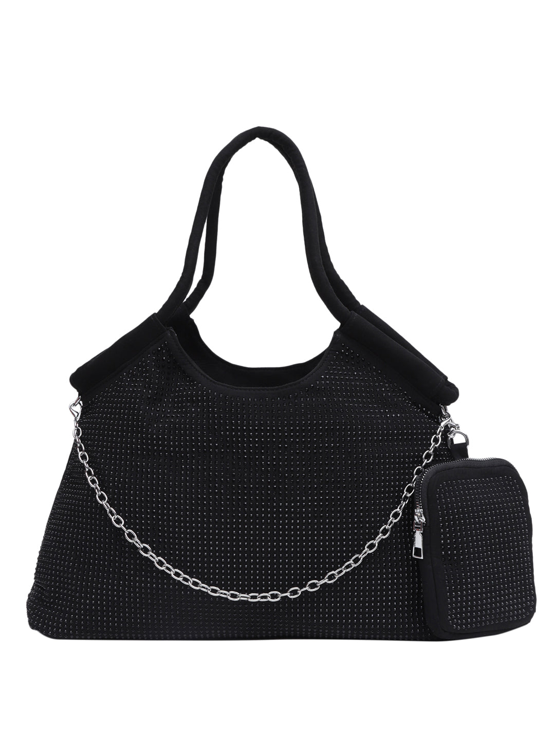 Emily Rhinestone Black Handbag