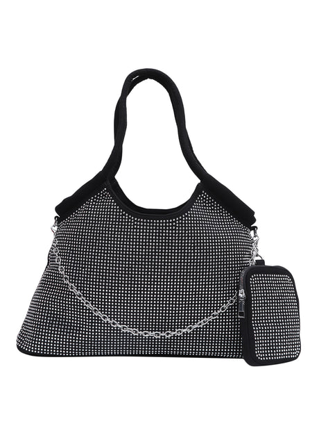 Emily Rhinestone Silver Handbag