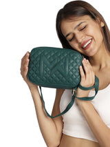 Green Casual Solid Sling Bag