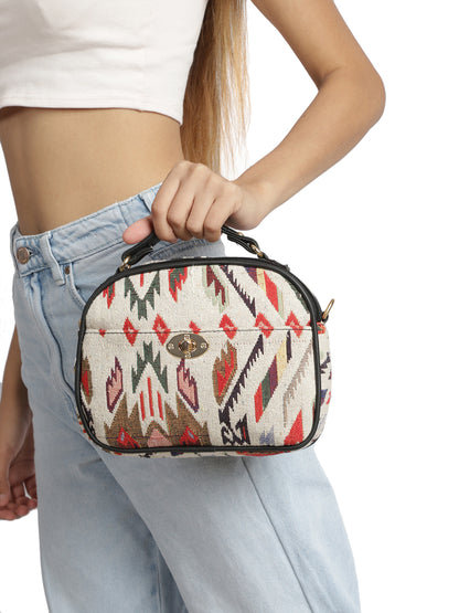Emily Sling bag MINI WESST Multi Casual Abstract Handheld Bag(MWHB128PR)