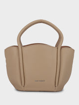 Barbara Beige Bucket Handbag