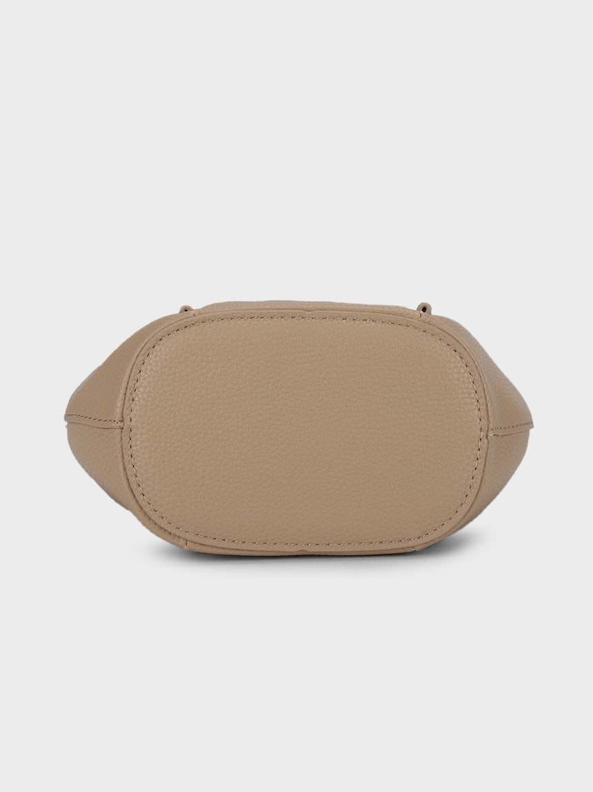 Barbara Beige Bucket Handbag