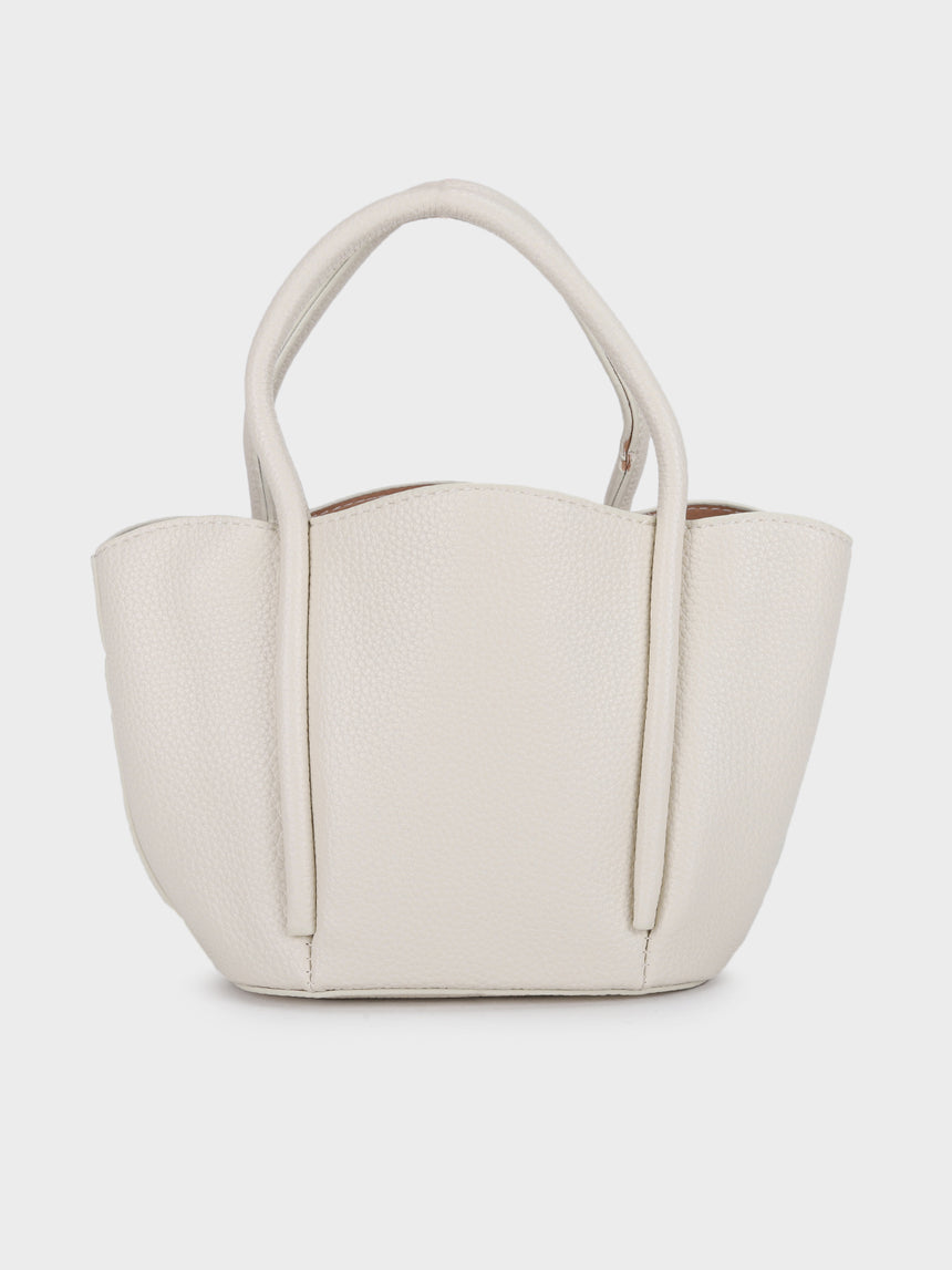 Barbara White Bucket Handbag