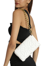 White Casual Solid Shoulder Bag