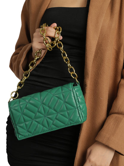 MINI WESST Green Casual Solid Shoulder Bag(MWHB144GR)