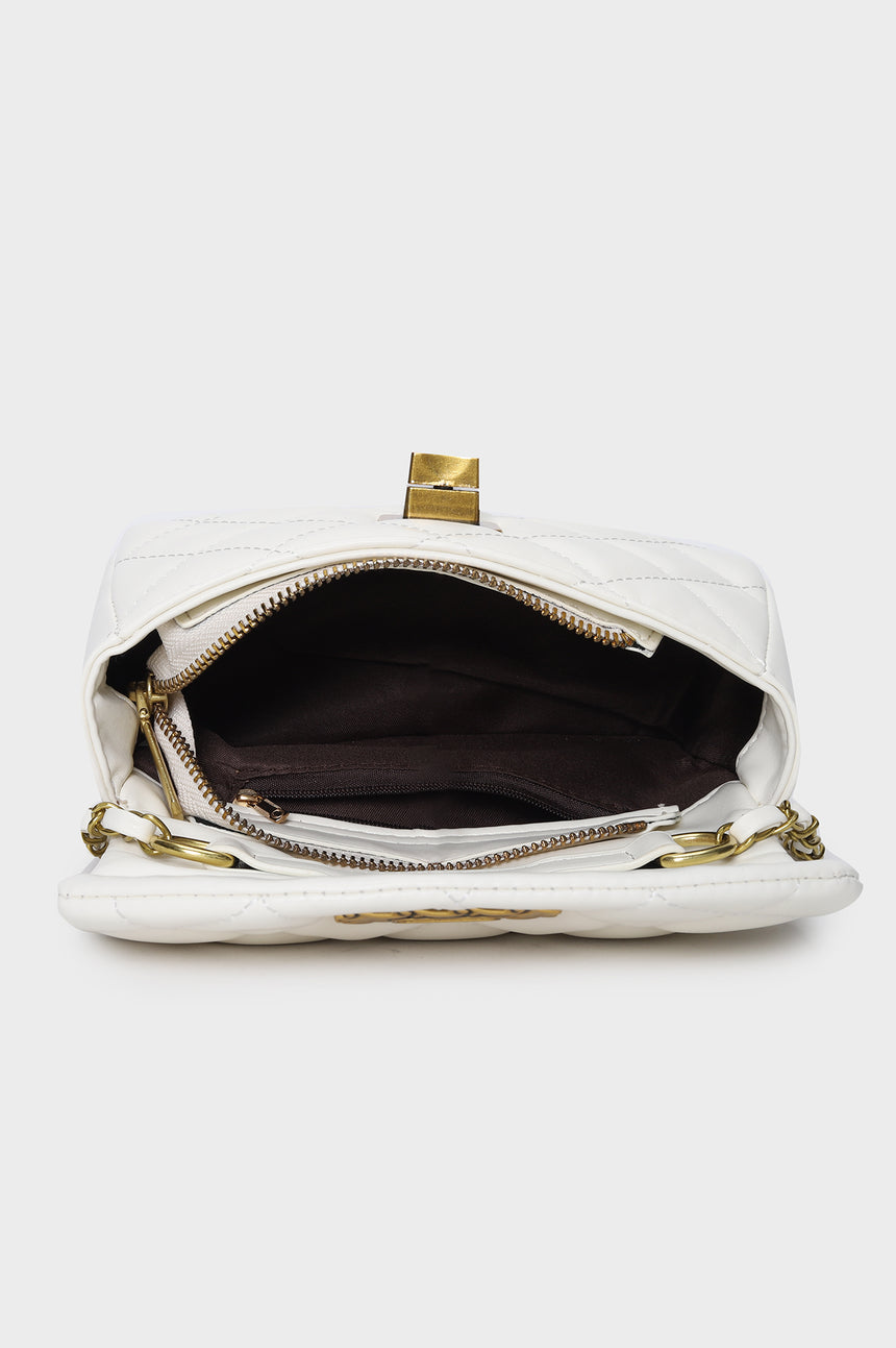 Athena White Sling Bag