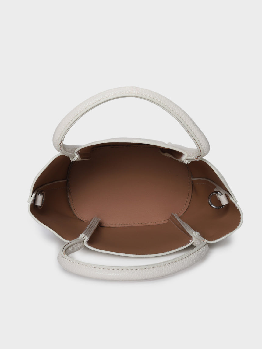 Barbara White Bucket Handbag