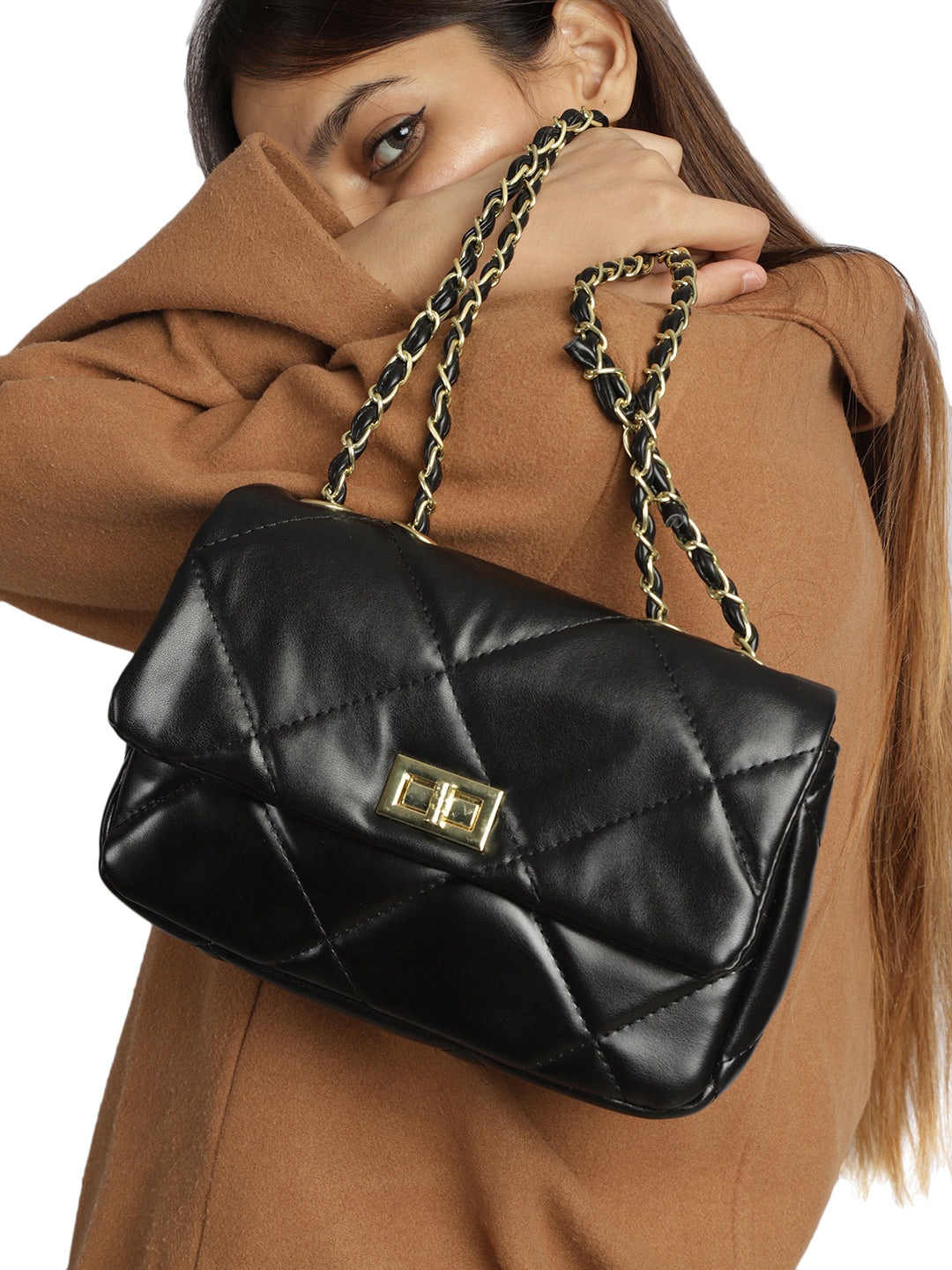 MINI WESST Black Casual Solid Sling Bag(MWHB138BL)