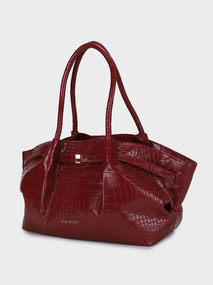 Red Hana Croco Totebag