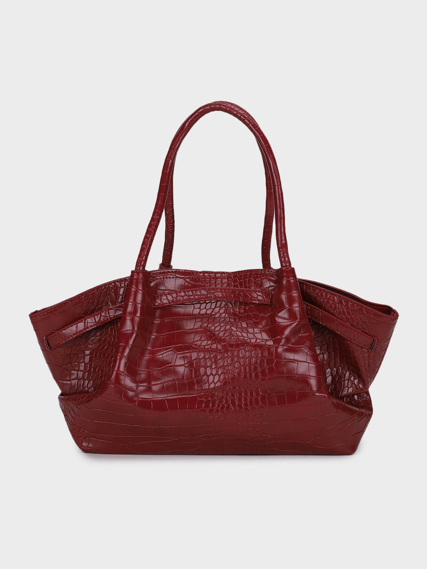 Red Hana Croco Totebag