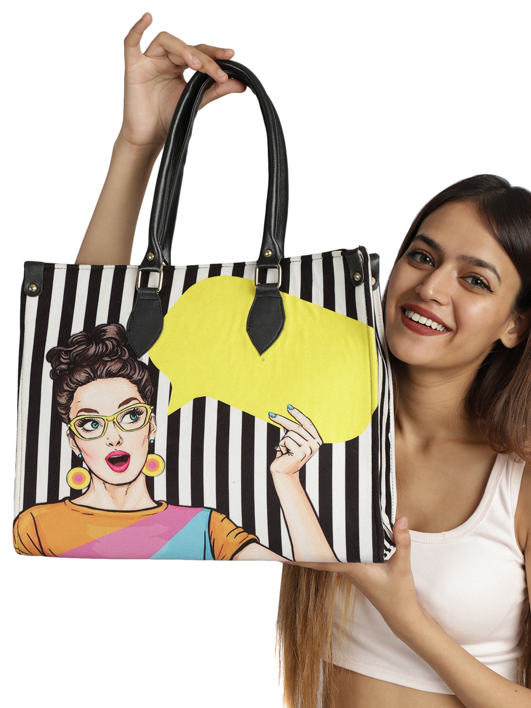 Quirky totes MINI WESST Multi Casual Graphic Tote Bag(MWTB063PR)